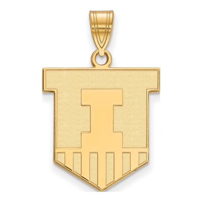 University of Illinois 10K Yellow Gold Large Victory Badge Pendant