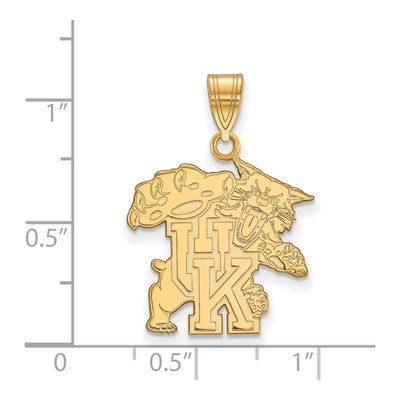 University of Kentucky 10K Yellow Gold Wildcats Large Pendant – view 2