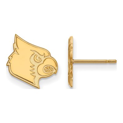 University of Louisville 10K Yellow Gold Cardinal Stud Earrings