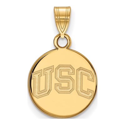 University of Southern California 10K Yellow Gold USC Trojans Small Disc Pendant