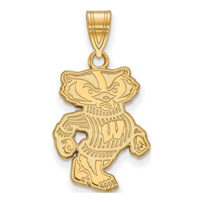 University of Wisconsin 10K Yellow Gold Large Badger Pendant