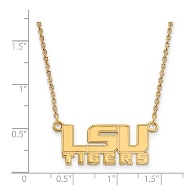 Louisiana State University 10K Yellow Gold L-S-U Tigers Small Necklace – view 2