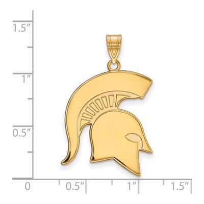 Michigan State University 10K Yellow Gold Extra Large Spartan Pendant – view 2