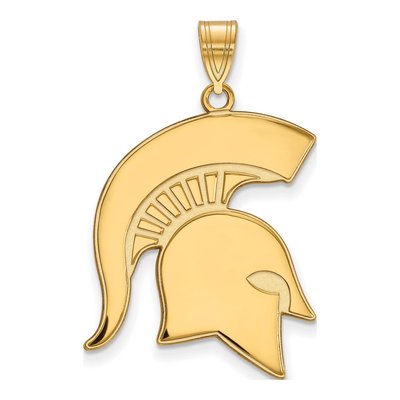 Michigan State University 10K Yellow Gold Extra Large Spartan Pendant