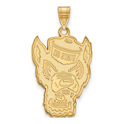 North Carolina State University 10K Yellow Gold Wolf Extra Large Pendant