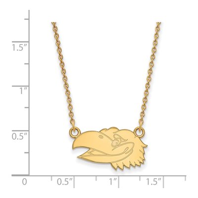 University of Kansas 10K Yellow Gold Jayhawk Small Necklace – view 2