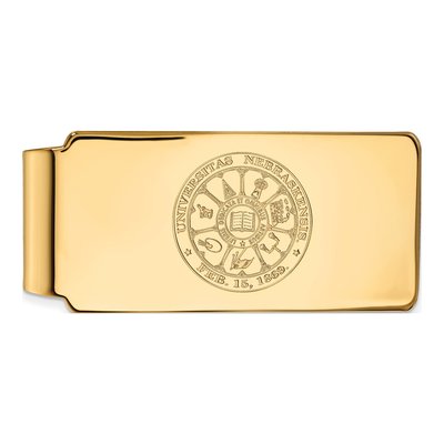 10K Yellow Gold Logoart University Of Nebraska Crest Money Clip