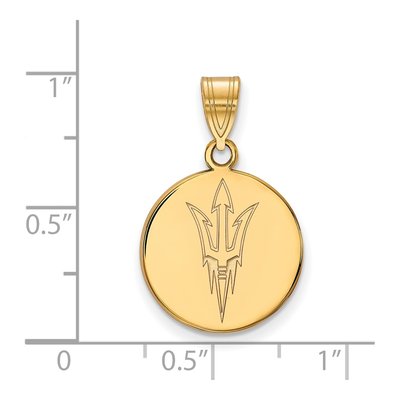 Arizona State University 10K Yellow Gold Medium Pitchfork Pendant – view 2