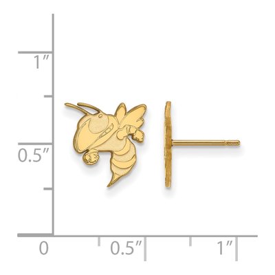 Georgia Institute of Technology 10K Yellow Gold Jacket Small Stud Earrings – view 2