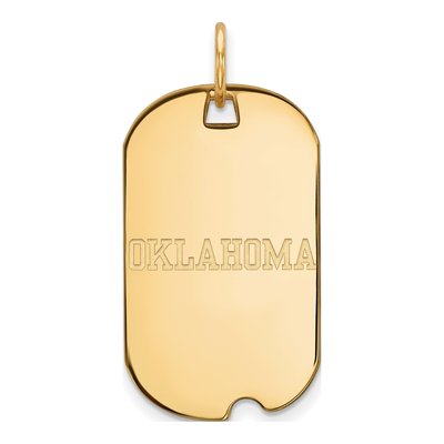 University of Oklahoma 10K Yellow Gold Small Dog Tag Pendant