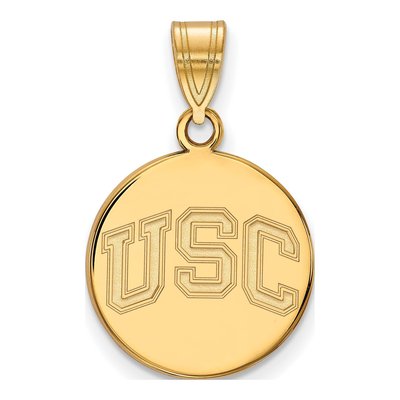 University of Southern California 10K Yellow Gold U-S-C Medium Disc Pendant