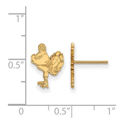 Virginia Tech 10K Yellow Gold HokieBird Stud Earrings – view 2