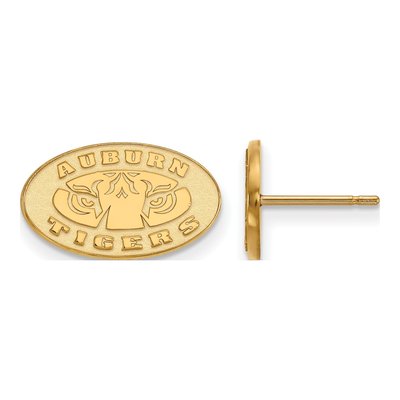 Auburn University 10K Yellow Gold Tigers Extra Small Stud Earrings