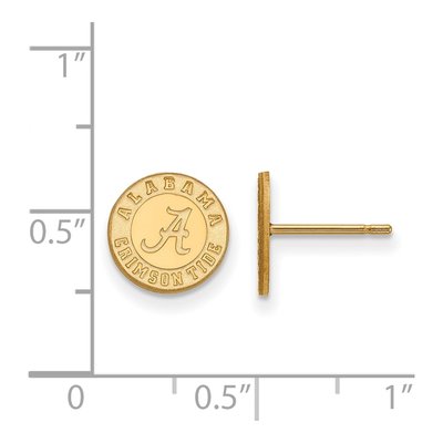 University of Alabama 10K Yellow Gold Crimson Tide Stud Earrings – view 2