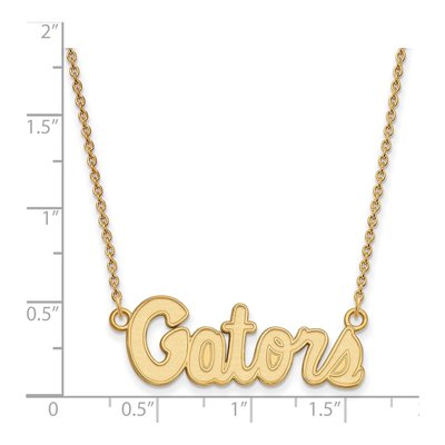 University of Florida 10K Yellow Gold Small Gators Script Necklace – view 2