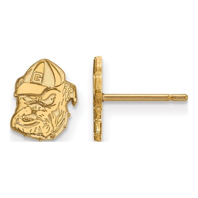 University of Georgia 10K Yellow Gold Bulldog Extra Small Earrings