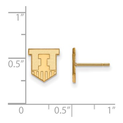 University of Illinois 10K Yellow Gold Stud Earrings – view 2