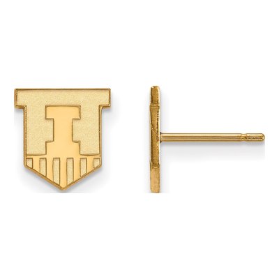 University of Illinois 10K Yellow Gold Stud Earrings