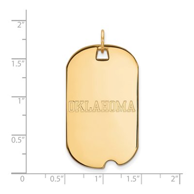 University of Oklahoma 10K Yellow Gold Large Dog Tag Pendant – view 2