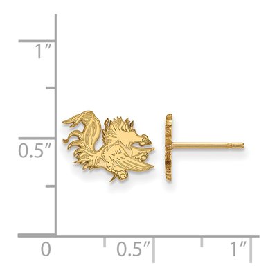 University of South Carolina 10K Yellow Gold USC Gamecocks Stud Earrings – view 2