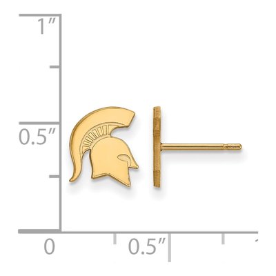 Michigan State University 10K Yellow Gold Spartan Stud Earrings – view 2