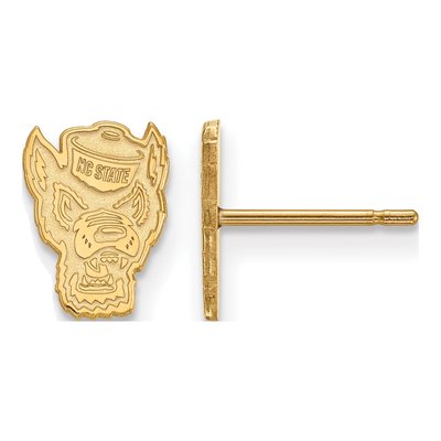 North Carolina State University 10K Yellow Gold Wolf Extra Small Stud Earrings