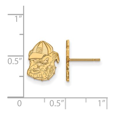 University of Georgia 10K Yellow Gold UGA Bulldog Stud Earrings – view 2