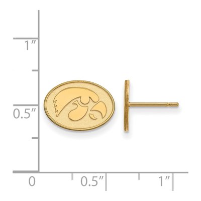 University of Iowa 10K Yellow Gold Hawk Stud Earrings – view 2