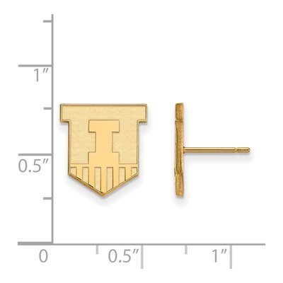 University of Illinois 10K Yellow Gold Victory Badge Small Stud Earrings – view 2