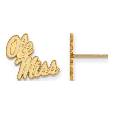 University of Mississippi 10K Yellow Gold Ole Miss Stud Earrings