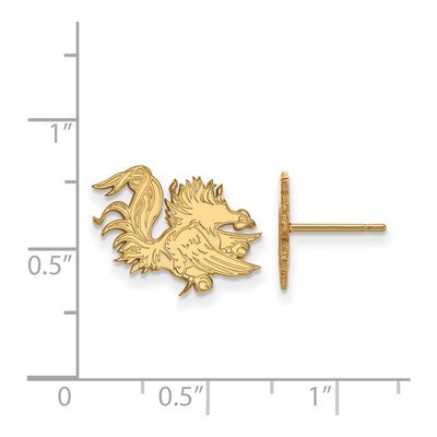 University of South Carolina 10K Yellow Gold Gamecock Small Stud Earrings – view 2