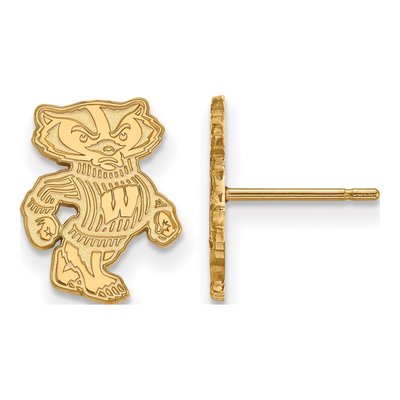 University of Wisconsin 10K Yellow Gold Badger Stud Earrings