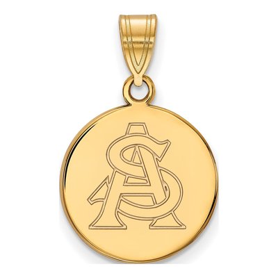 Arizona State University 10K Yellow Gold Medium Disc Pendant