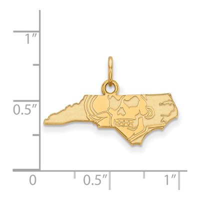 East Carolina University 10K Yellow Gold Extra Small Map Pendant – view 2