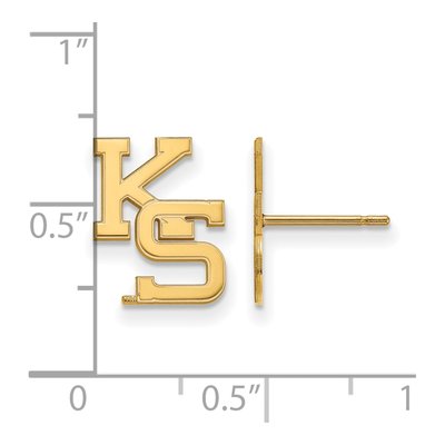 Kansas State University 10K Yellow Gold K-S Stud Earrings – view 2