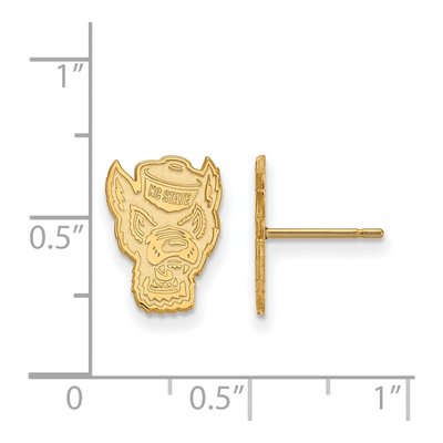 North Carolina State University 10K Yellow Gold Wolf Small Stud Earrings – view 2
