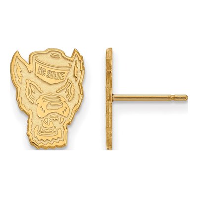North Carolina State University 10K Yellow Gold Wolf Small Stud Earrings