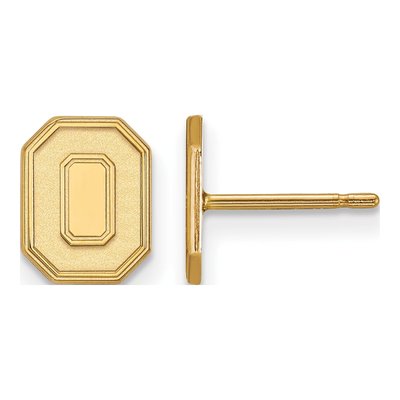 Ohio State University 10K Yellow Gold Letter O Stud Earrings