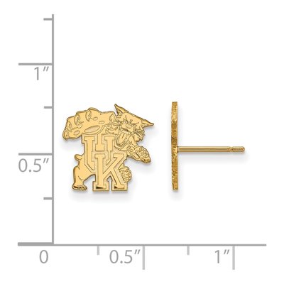 University of Kentucky 10K Yellow Gold Wildcats Stud Earrings – view 2