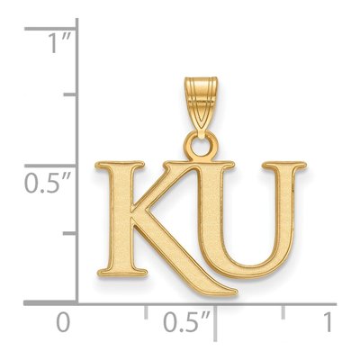 University of Kansas 10K Yellow Gold K-U Small Pendant – view 2