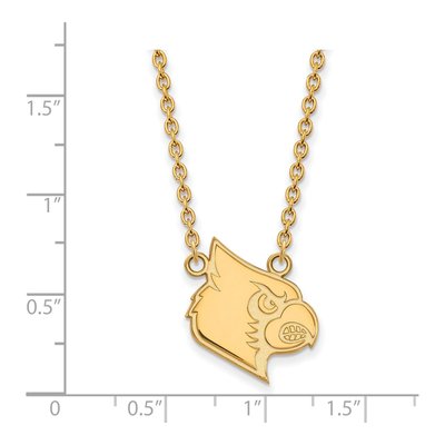 University of Louisville 10K Yellow Gold Large Cardinals Pendant Necklace – view 2