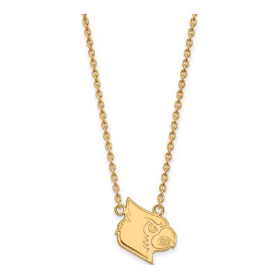 University of Louisville 10K Yellow Gold Large Cardinals Pendant Necklace