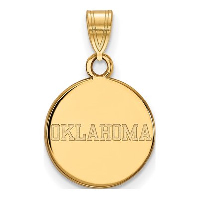 University of Oklahoma 10K Yellow Gold Small Disc Pendant