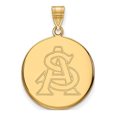 Arizona State University 10K Yellow Gold Large A-S Disc Pendant