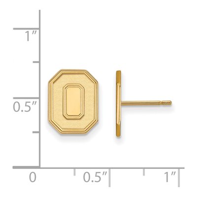 Ohio State University 10K Yellow Gold Letter O Stud Earrings – view 2