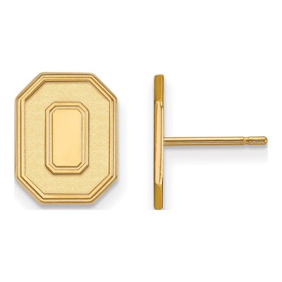 Ohio State University 10K Yellow Gold Letter O Stud Earrings