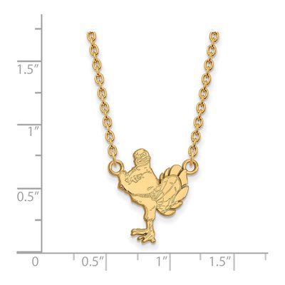 Virginia Tech 10K Yellow Gold Large HokieBird Necklace – view 2