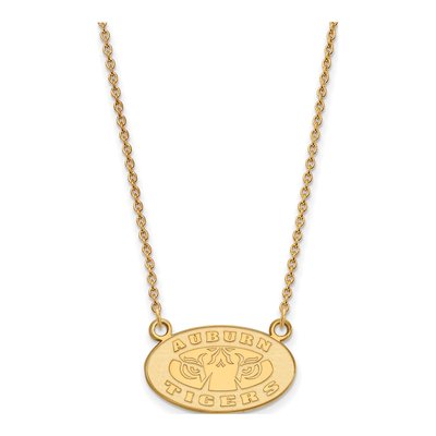 Auburn University 10K Yellow Gold Small Tigers Pendant Necklace