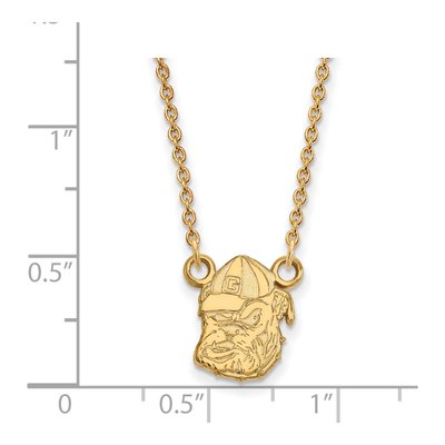 University of Georgia 10K Yellow Gold Small UGA Bulldog Necklace – view 2