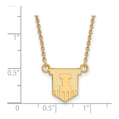 University of Illinois 10K Yellow Gold Victory Badge Small Necklace – view 2